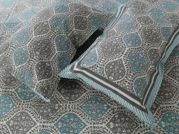 Grey_Cotton_The_Jaipuri_Lattice_Double_Bedsheet_With_Pillow_Cover_90_X_108_Cm